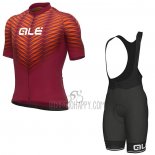 ALE Cycling Jersey Bib Short 2022 Men Short Sleeve Red