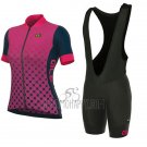 ALE Excel Bolas Cycling Jersey Bib Short 2017 Women Short Sleeve Black and Pink