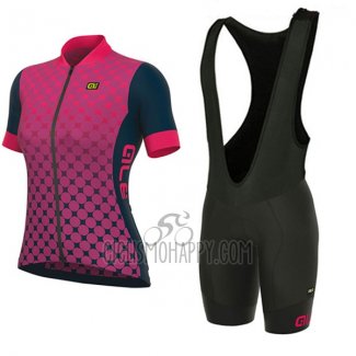 ALE Excel Bolas Cycling Jersey Bib Short 2017 Women Short Sleeve Black and Pink