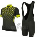 ALE Excel Bolas Cycling Jersey Bib Short 2017 Women Short Sleeve Black and Yellow