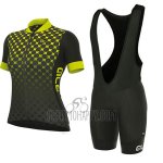 ALE Excel Bolas Cycling Jersey Bib Short 2017 Women Short Sleeve Black and Yellow