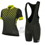ALE Excel Bolas Cycling Jersey Bib Short 2017 Women Short Sleeve Black and Yellow