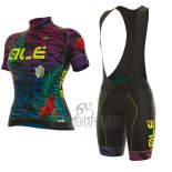 ALE Flowers Cycling Jersey Bib Short 2017 Women Short Sleeve Light Blue