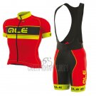 ALE Graphics Prr Bermuda Cycling Jersey Bib Short 2017 Men Short Sleeve Red and Yellow