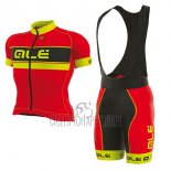 ALE Graphics Prr Bermuda Cycling Jersey Bib Short 2017 Men Short Sleeve Red and Yellow