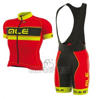 ALE Graphics Prr Bermuda Cycling Jersey Bib Short 2017 Men Short Sleeve Red and Yellow