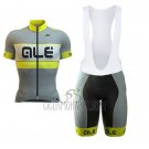 ALE Graphics Prr Bermuda Cycling Jersey Bib Short 2017 Men Short Sleeve Yellow and Gray