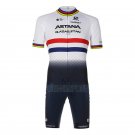 Astana Qazaqstan Team Cycling Jersey Bib Short 2023 Short Sleeve White