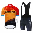 Bahrain Cycling Jersey Bib Short 2020 Short Sleeve Orange Black