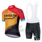 Bahrain Mclaren Cycling Jersey Bib Short 2020 Short Sleeve Red Orange Black