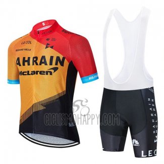 Bahrain Mclaren Cycling Jersey Bib Short 2020 Short Sleeve Red Orange Black