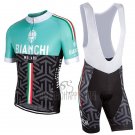 Bianchi Cycling Jersey Bib Short 2017 Women Short Sleeve Black and Green