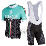 Bianchi Cycling Jersey Bib Short 2017 Women Short Sleeve Black and Green
