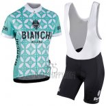Bianchi Cycling Jersey Bib Short 2017 Women Short Sleeve Green and White