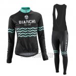 Bianchi Cycling Jersey Bib Tight 2016 Women Long Sleeve Black