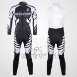 Cannondale Cycling Jersey Bib Tight 2012 Men Long Sleeve Black and White