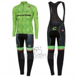Cannondale Cycling Jersey Bib Tight 2016 Men Long Sleeve Black and Green