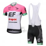 Cannondale Drapac Cycling Jersey Bib Short 2018 Short Sleeve White and Pink