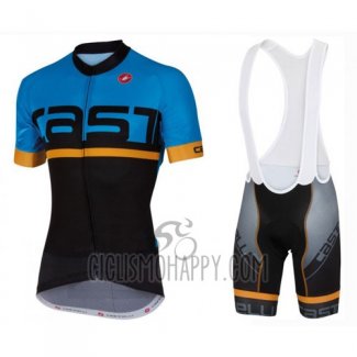 Castelli Cycling Jersey Bib Short 2016 Men Short Sleeve Blue Black
