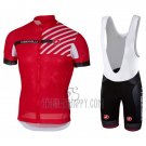 Castelli Cycling Jersey Bib Short 2017 Men Short Sleeve Free AR Red