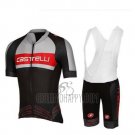 Castelli Cycling Jersey Bib Short 2017 Men Short Sleeve Gray and Black