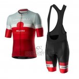 Castelli Cycling Jersey Bib Short 2020 Men Short Sleeve Gray Red
