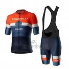 Castelli Cycling Jersey Bib Short 2020 Men Short Sleeve Orange White Blue