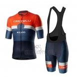 Castelli Cycling Jersey Bib Short 2020 Men Short Sleeve Orange White Blue