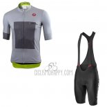 Castelli Cycling Jersey Bib Short 2021 Men Short Sleeve Gray White(5)