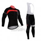 Castelli Cycling Jersey Bib Tight 2015 Men Long Sleeve Red and Black