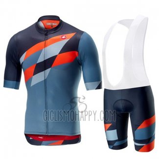 Castelli Tabula Rasa Cycling Jersey Bib Short 2019 Men Short Sleeve Blue Orange