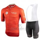 Castelli UAE Tour Cycling Jersey Bib Short 2019 Men Short Sleeve Orange