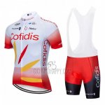 Cofidis Cycling Jersey Bib Short 2021 Short Sleeve White Red