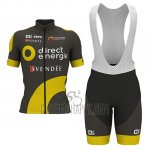 Direct Energie Cycling Jersey Bib Short 2017 Men Short Sleeve Marron