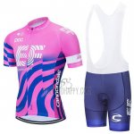 EF Education First-Drapac Cycling Jersey Bib Short 2020 Short Sleeve Pink Blue