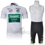 Europcar Lider Cycling Jersey Bib Short 2011 Men Short Sleeve Green and White