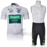 Europcar Lider Cycling Jersey Bib Short 2011 Men Short Sleeve Green and White