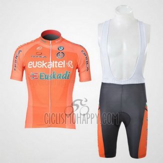 Euskalte Cycling Jersey Bib Short 2011 Men Short Sleeve Orange