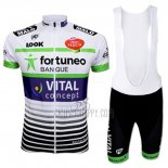 Fortuneo Vital Concept Cycling Jersey Bib Short 2017 Men Short Sleeve White