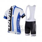Giant Cycling Jersey Bib Short 2018 Men Short Sleeve White Blue Black