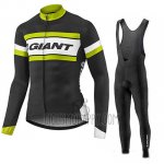 Giant Cycling Jersey Bib Tight 2017 Men Long Sleeve Green and Black