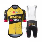 Jumbo Visma Cycling Jersey Bib Short 2021 Short Sleeve Yellow