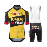 Jumbo Visma Cycling Jersey Bib Short 2021 Short Sleeve Yellow