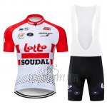 Lotto Soudal Cycling Jersey Bib Short 2019 Short Sleeve Red White