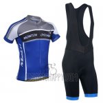 Monton Cycling Jersey Bib Short 2014 Men Short Sleeve Gray and Blue