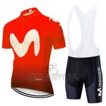 Movistar Cycling Jersey Bib Short 2020 Short Sleeve Black Red