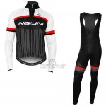 Nalini Cycling Jersey Bib Tight 2020 Men Long Sleeve Black White Red(1)