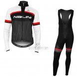 Nalini Cycling Jersey Bib Tight 2020 Men Long Sleeve Black White Red(1)