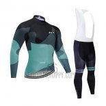 Northwave Cycling Jersey Bib Tight 2020 Men Long Sleeve Black Gray Green