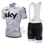 Sky Cycling Jersey Bib Short 2018 Short Sleeve White and Black